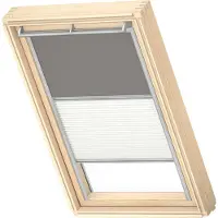Velux Original Dachfenster Duo Verdunkelungsrollo für CK04, Grau, mit grauer Führungsschiene