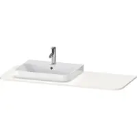 Duravit Waschtisch-Konsole Happy D.2 Plus 130x55cm, m 1 Ausschn, Beck. li, we hgl