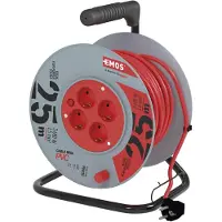 Emos Kabeltrommel 25 m mit 4 Schuko Steckdosen, 1,5 mm2, Spezialkunststoff, Einsatz im Innenbereich, P09225