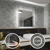 Alasta Badspiegel mit LED Beleuchtung und Touch-Schalter - Barcelona - 90 cm, 90 cm