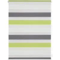 Lichtblick Duo-Rollo Klemmfix, ohne Bohren, Bunt Grün - Grau - Weiß 90 x 220 C