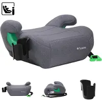 Tulano Cabby 25 Kindersitz i-Size R129, 125–150 cm, vorwärtsgerichtet, Autosicherheitsgurt, abnehmbarer Bezug, Grau