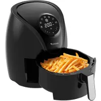 TurboTronic Heißluftfritteuse Retro 3,5L - AF9D - Airfryer ohne Öl & Fett, Digital, 7 Programme, 50–200°C, 1200W, spülmaschinenfest schwarz