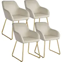 TecTake Esszimmerstuhl Jeane gepolstert, in Samtoptik 57 x 61 x 85,5 cm, Belastbarkeit 120 kg