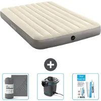Intex Luftbett – 2 Personen – 152 x 203 x 25 cm – Beige – im Lieferumfang enthalten Spannbettuch - Pumpe en Reperaturset