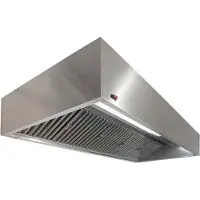 Kbs Wandhaube Kubusform 2400x1100x450 mm Flammschutzfilter Typ F1 Edelstahl