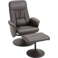 Welikera 2-teiliges Sessel-Set, Sessel mit Fußhocker, Relaxsessel mit Fußhocker, höhenverstellbar, neigbare Rückenlehne, Braun