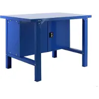 Proregal Werkbank BUFFALO METAL mit Schrank | HxBxT 83x150x73cm | Traglast 600kg | Blau