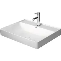 Duravit Aufsatzbecken DURASQUARE o ÜL m HLB 600x470mm 1 Hahnloch weiß 1 Hahnloch weiß