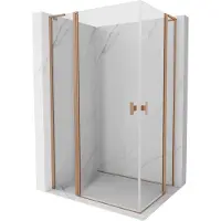 Mexen Mist L Duo Duschkabine schwenkbar 110 x 105 cm, transparent, gebürstetes Kupfer - 8A4L-110-105-65-00