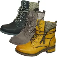 Mustang Damen Stiefeletten Schnürboots Warmfutter Kurzstiefel 1293-601, Größe:40 EU, Farbe:Schwarz