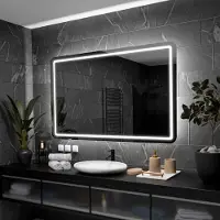 Alasta Badspiegel mit LED Beleuchtung - Madrid - 140 cm, 90 cm