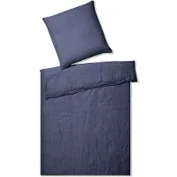 Elegante Halbleinen-Bettwäsche-Garnitur Breeze Farbe bleu Größe 135x200+80x80cm