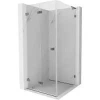 Mexen Lunar-F L Falttür-Duschkabine links 80 x 80 cm, transparent, Gunmetal - 836L-080-080-95-00-L