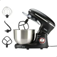 Bourgini Kitchen Chef Plus – XL Küchenmaschine – 6,2 L Rührschüssel – Standmixer – 3 Zubehörteile – Küchengeräte - 8 Geschwindigkeitsstufen und Pulsfunktion – Schwarz