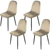 HTI Savannah Stuhl aus Samt, Farbe Creme, Maße: 43 cm breit, 86 cm hoch, 54 cm tief