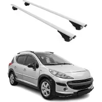 Omac Dachträger Grundtäger für Peugeot 207 Kombi 2007-2012 75kg Metall Silber 2 tlg