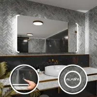 Alasta Badspiegel mit LED Beleuchtung und Touch-Schalter - Seattle - 150 cm, 50 cm