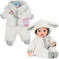 Baby Born Schaf-Outfit mit Jacke, Hose & Kapuze mit Ohren für 43 cm Puppen