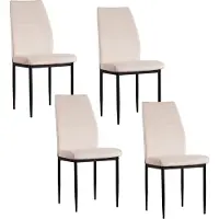 HTI Esszimmerstuhl Madison Samt Creme 4er-Set