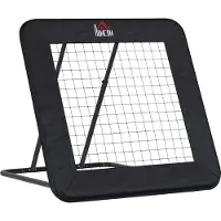 MEIYOU RebounderfürFußball,128x118cmPrellwandmitSchutzkanteHeringen,verstellbarin5Stufen,tragbaresRebound,FußballtorfürJugendliche,RückprallwandfürFußballTraining,Schwarz