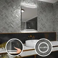 Alasta Badspiegel mit LED Beleuchtung und Touch-Schalter - Burma - 50 cm, 80 cm
