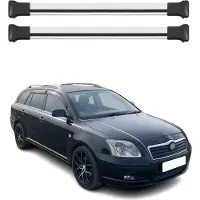 Omtec Dachträger Gepäckträger für Toyota Avensis Wagon 2003-2009 Relingträger Alu Grau