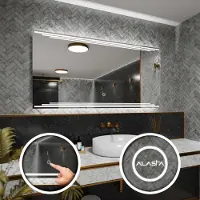 Alasta Badspiegel mit LED Beleuchtung und Touch-Schalter - Burma - 170 cm, 70 cm