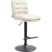 DELUKE Barhocker TURIN - Creme, Stoff, Schwarz | Barhocker mit Lehne Barstuhl Tresenhocker Tresenstuhl Kneipenhocker Kneipenstuhl