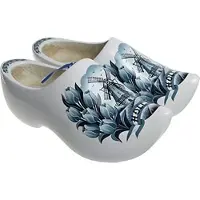 Nijhuis Original holländische Holzschuhe: Der Delfter im blau-weißen Delft Dekor (Gr. 34-35)