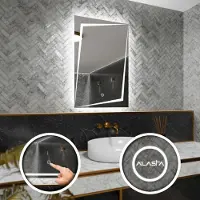 Alasta Badspiegel mit LED Beleuchtung und Touch-Schalter - Berlin - 60 cm, 70 cm
