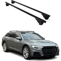Omtec Dachträger Grundtäger für Audi A6 C8 Allroad 2019-2025 75kg Metall Schwarz 2 tlg