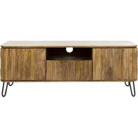 KAWOLA Lowboard SALEMA TV-Board Mango massiv sandfarben 2 Türen 1 Schublade