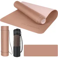 HOEL EliteAthlete Yogamatte - Sportmatte - Fitnessmatte - Gymnastikmatte gepolstert & rutschfest für Fitness, Pilates - Yoga Matte - 183 cm x 61 cm x 0.6 cm - Trainingsmatte inkl. Transportgurt + Tasche