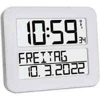 TFA-Dostmann Digitale Funkwanduhr mit Datumsanzeige und Wochentag TIMELINE MAX 60.4512.02