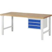 RAU Werkbank höhenverstellbar 7127A1, B2000xT900xH790-1140mm, 3x Schublade-TA