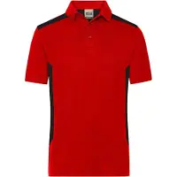 James & nicholson Men's Workwear Polo - STRONG - red/black, Gr. 5XL