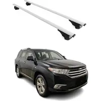 Omtec Dachträger Grundtäger für Toyota Highlander 2007-2013 75kg Metall Silber 2 tlg