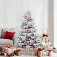 vidaXL "Schlussverkauf" Weihnachtskugelset XL 9 Stück - zu Weihnachten - Rosa Kunststoff C13077