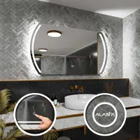 Alasta Badspiegel mit LED Beleuchtung und Touch-Schalter - Cairo - 120 cm, 60 cm