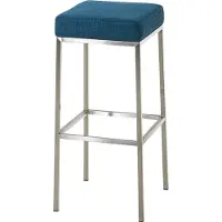 DELUKE Barhocker BIDAN - Stoff Blau 37x37x85 cm | Barstuhl Mit Lehne Tresenhocker Tresenstuhl Kneipenhocker Kneipenstuhl