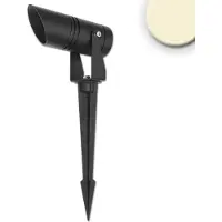 ISOLED LED Gartenstrahler, rund, Aluminium, schwarz, 220V, IP65, 10W, 30°, warmweiß, inkl. Erdspieß