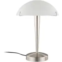 LINDBY Tischlampe Viola , weiß / opal, für Schlafzimmer, Metall, Modern, Tischlampe