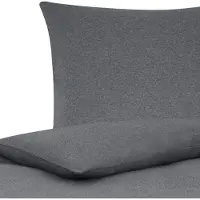 TRAUMSCHLAF Uni Jersey Melange Bettwäsche 200x200 cm + 2x 80x80 cm anthrazit
