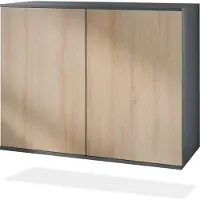 Vladon Kommode Skadu V3, Moderner Küchenschrank mit 2 großen Türen Anthrazit matt / Eiche sägerau (92,5 x 73.5 x 35)