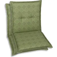GO-DE Textil, Sesselauflage Niederlehner, 2er Set, Farbe: gruen, Maße: 100 cm x 50 cm x 6 cm, Rueckenhoehe: 52 cm