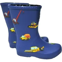 Rajn Construction Trucks Jungen Gummistiefel mit Baggermotiv Blau (Blue), UZB301-NAVY