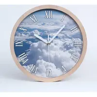 Tulup Holzuhr 20fi cm wanduhr - weiße Spitzen - Blick aus dem Flugzeug