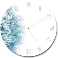 Tulup Wanduhr aus Glas 30fi Glasbild Glasuhr Gehärtetes Glas - weisse-zeiger - Dandelion