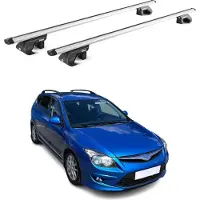 Aurilis Dachträger Grundtäger für Hyundai i30 Kombi 2007-2012 90kg Alu Silber 2 tlg ABE